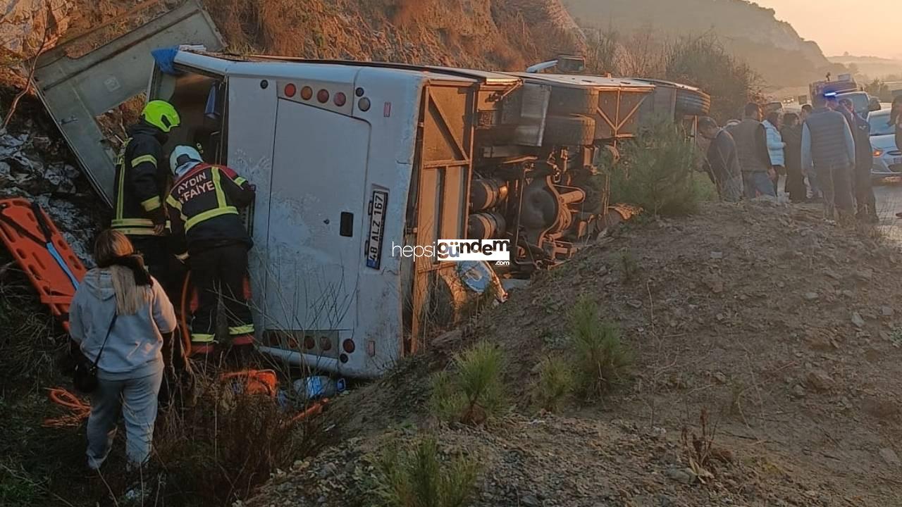 Aydın’da cins midibüsü devrildi, 23 kişi yaralandı