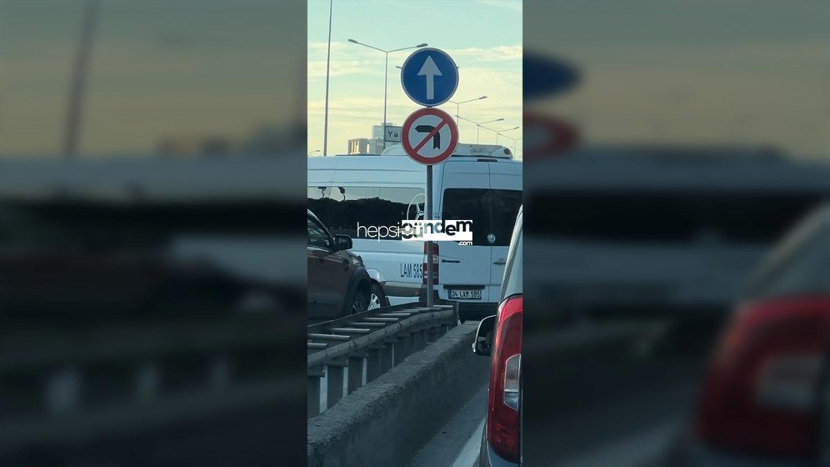 İstanbul Kartal’da servis şoförleri trafiği tehlikeye attı