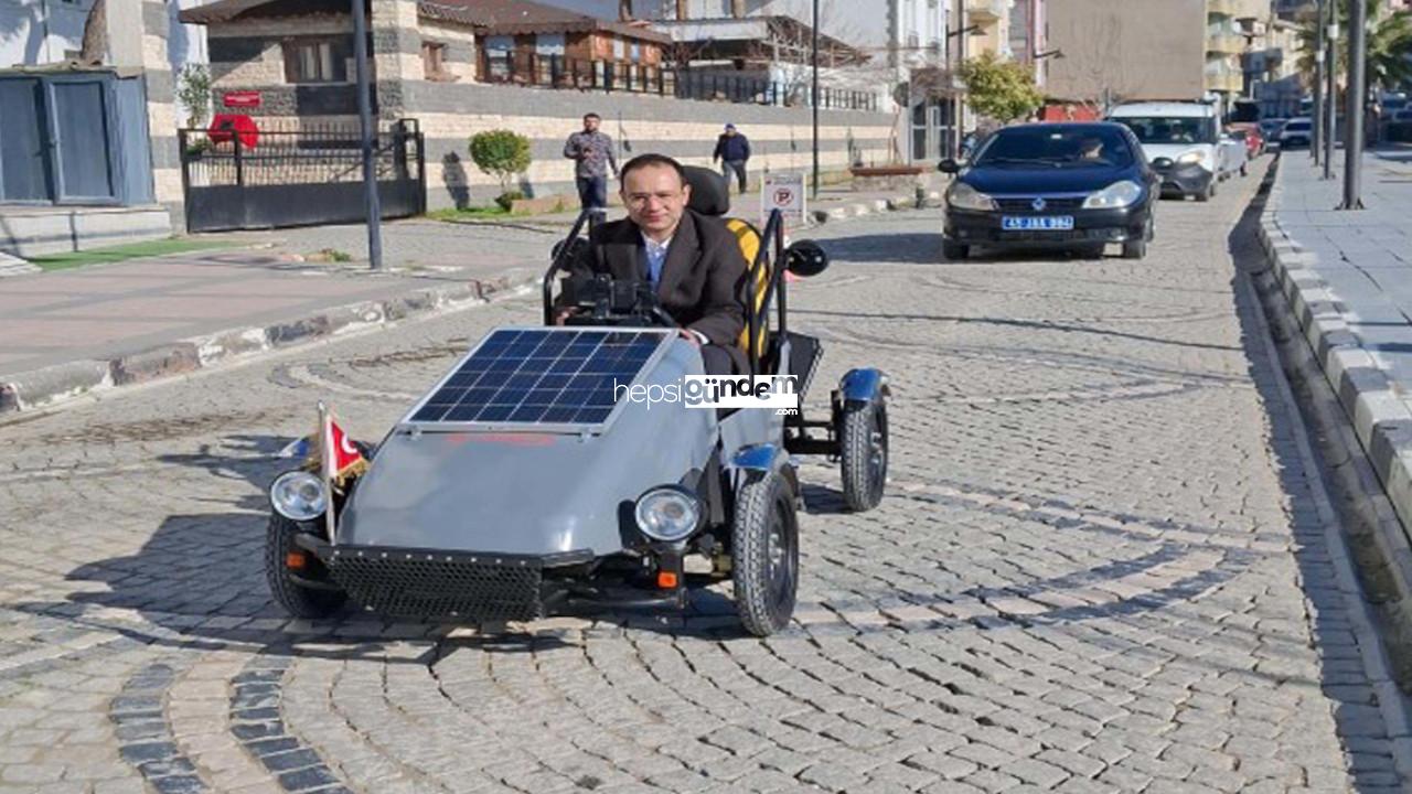 Liseliler güneş güçlü araç üretti, kaymakam test etti