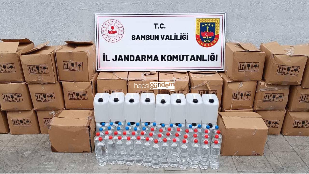 Samsun’da bir depoda 755 litre etil alkol ele geçirildi