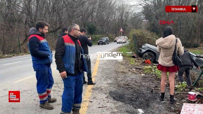 Sarıyer’de İranlı iş beşerinin ciple mesire alanına uçtuğu anlar