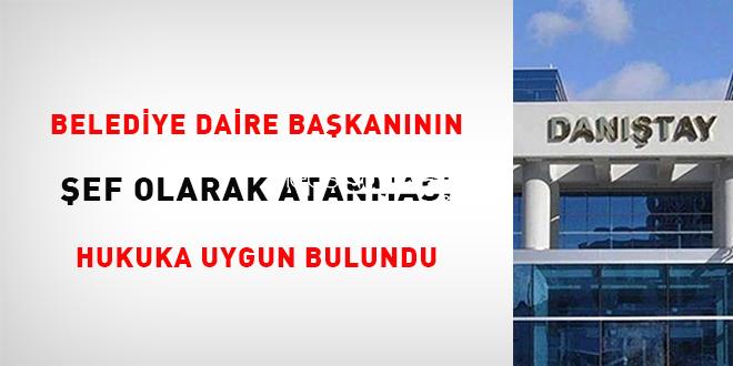 Belediye daire liderinin şef olarak atanması hukuka uygun bulundu