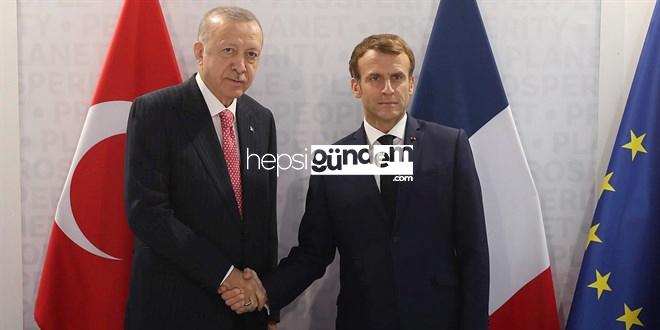 Erdoğan Fransa Cumhurbaşkanı Macron ile görüştü