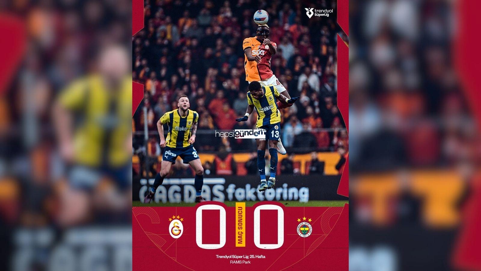 Galatasaray – Fenerbahçe Derbisinde Gol Sesi Çıkmadı!