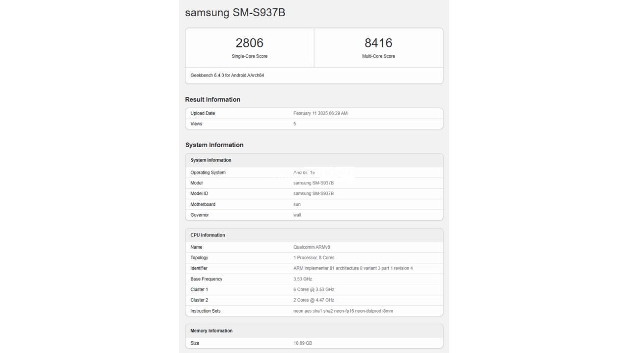 İnceliğiyle dikkat çekecek Galaxy S25 Edge performans testinde!