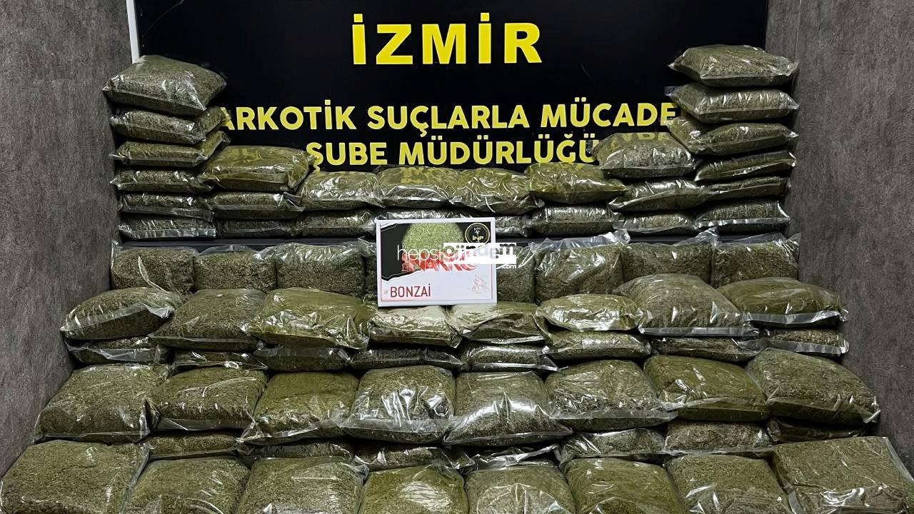 İzmir’de merdiven altında 102 kilo uyuşturucu bulundu