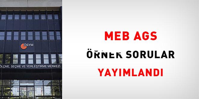 MEB AGS örnek sorular yayımlandı