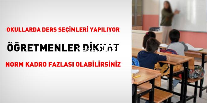 Okullarda ders seçimleri yapılıyor öğretmenler dikkat norm takım fazlası olabilirsiniz