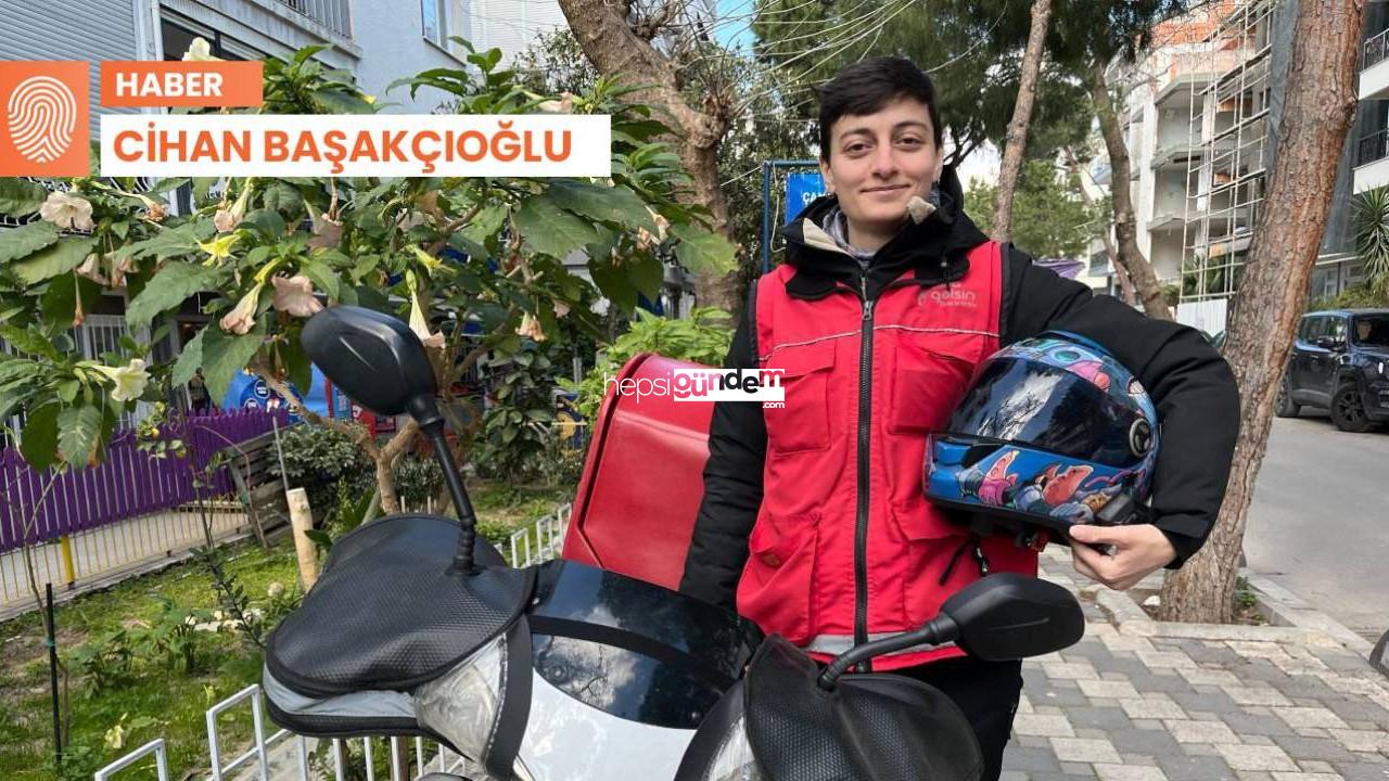 Ataması yapılmayan bayan öğretmen, motokurye oldu: ‘Git konutunda otur’ diyenlere inat buradayız