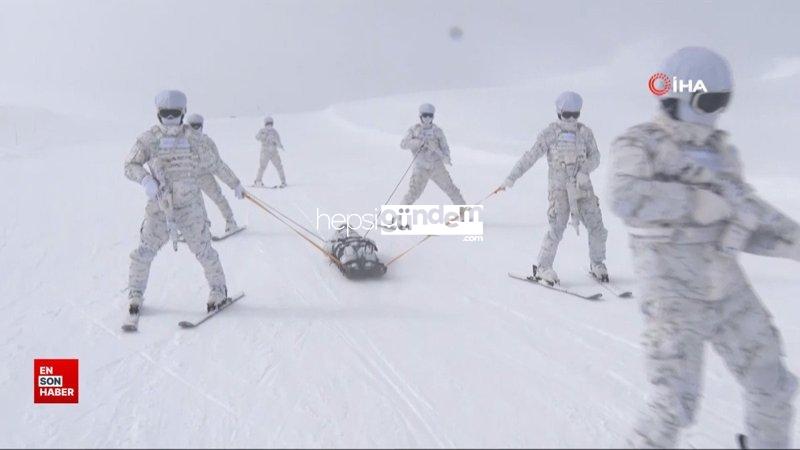 Bordo berelilerin eksi derecelerde şiddetli kış eğitimleri