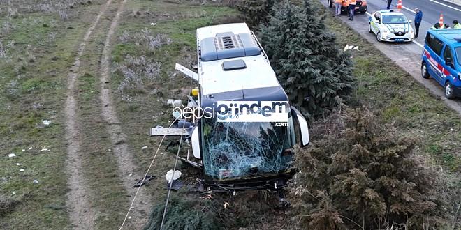 Çanakkale’de yolcu otobüsü devrildi: 37 yaralı