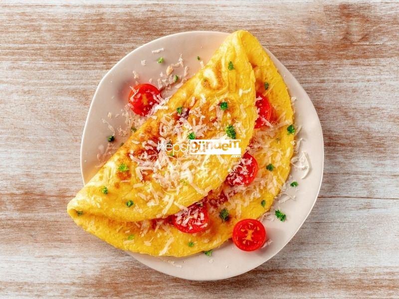 Domatesli Kaşarlı Omlet