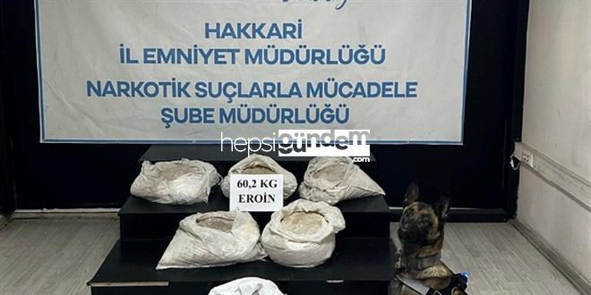 Nişasta çuvallarına gizlenmiş 60 kilo 200 gram eroin ele geçirildi