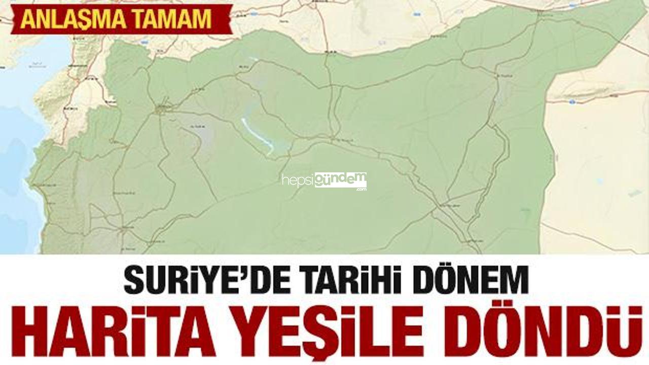 Suriye haritası büsbütün yeşile büründü